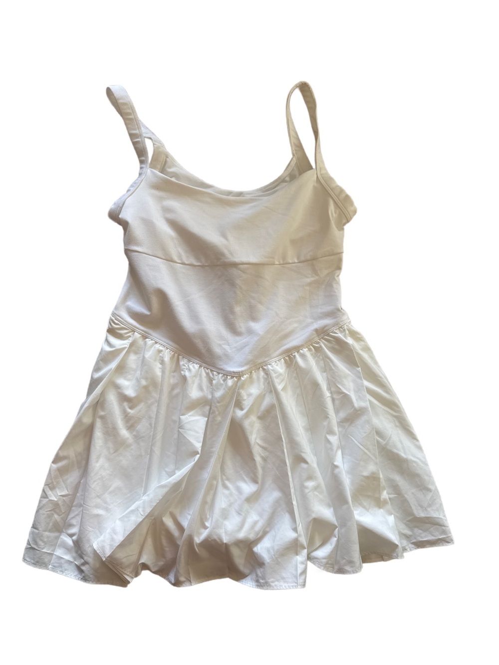 Free People White athletic dress with built in shorts small NWOT